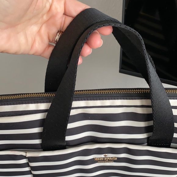 kate spade Black and Ivory Striped Laptop Bag - Picture 3 of 14